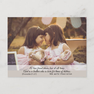 Cartão Postal Bíblia Espiritual Moderna Elegante Verso