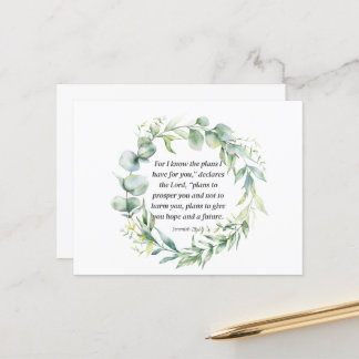 Cartão Postal Bíblia Inspiracional Verse Jeremiah 29:11