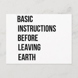 Cartão Postal BÍBLIA: Instruções básicas antes de deixar a Terra
