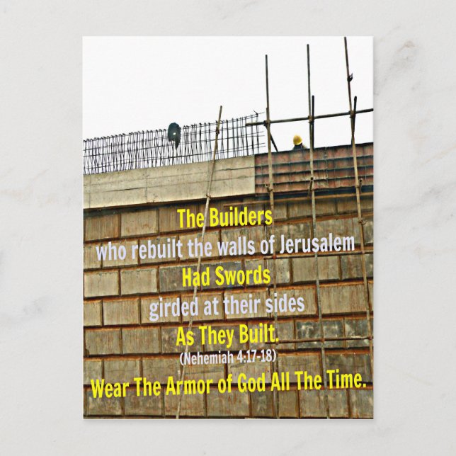 Cartão Postal Bíblia Nehemiah Os construtores que reconstruíram  (Frente)