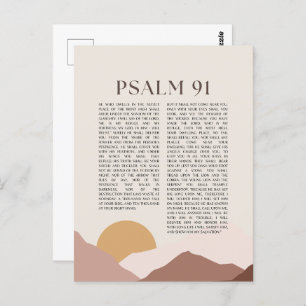 Cartão Postal Bíblia Psalm 91 NKJV Verse
