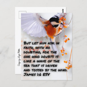 Cartão postal Bíblia Verse James 1:6