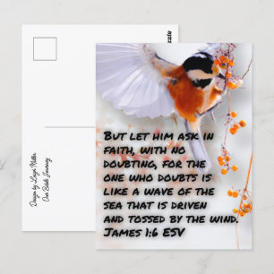 Cartão Postal Bíblico Tiago 1:6