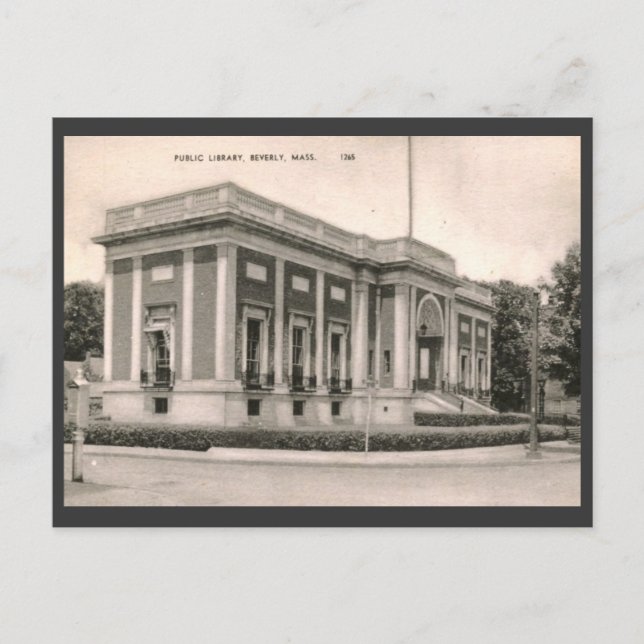 Cartão Postal Biblioteca, Beverly, MÃE Vintage (Frente)