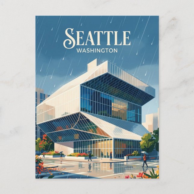 Cartão Postal Biblioteca Central de Seattle EUA (Frente)