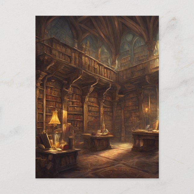 Cartão Postal Biblioteca de Fantasia (Frente)