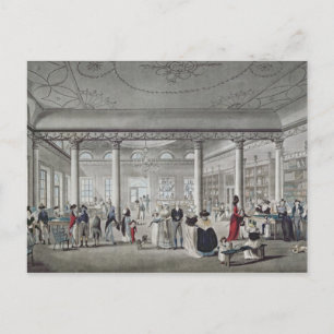 Cartão Postal Biblioteca de Hall em Margate, 1789