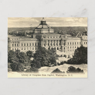 Cartão Postal Biblioteca do Congresso, Washington DC, 1912 Vinta