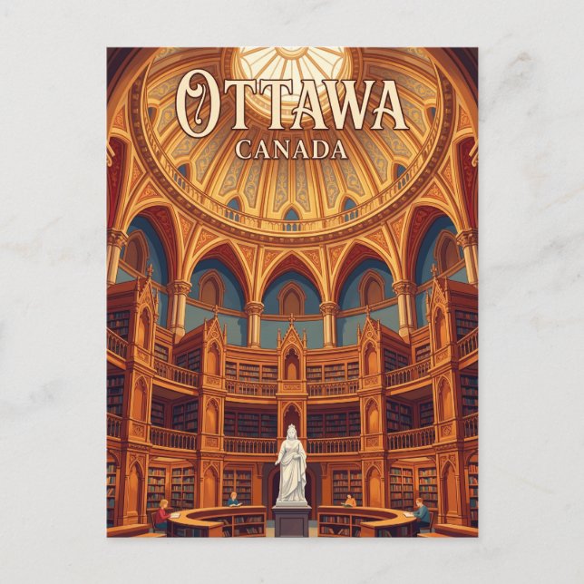 Cartão Postal Biblioteca do Parlamento Canadá (Frente)