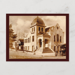 Cartão Postal Biblioteca, Hayward, California 1911 Vintage