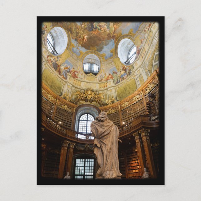 Cartão Postal Biblioteca Nacional Austríaca (Frente)