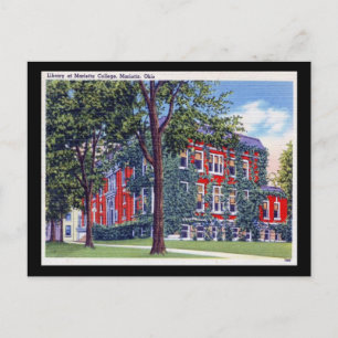 Cartão Postal Biblioteca no Colégio Marietta, Ohio Vintage