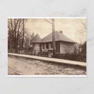Cartão Postal Biblioteca, Nutley, NJ 1913 Vintage