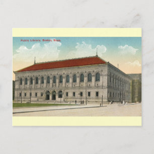 Cartão Postal Biblioteca Pública, Boston 1911 Vintage