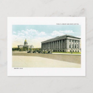 Cartão Postal Biblioteca Pública e Capitólio Estatal, Denver, CO