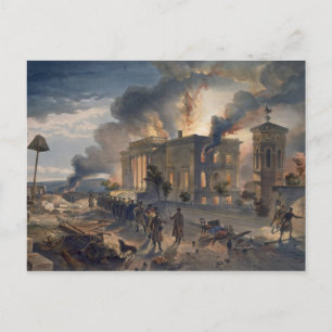 Cartão Postal Biblioteca Pública e Templo dos Ventos, placa de