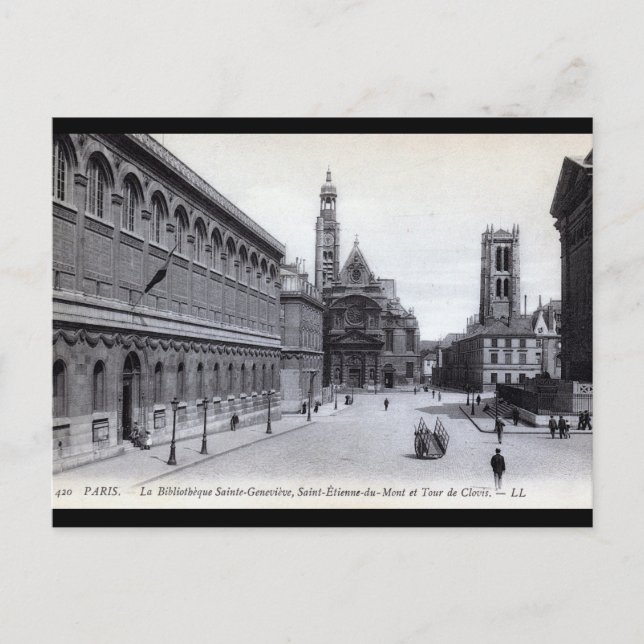 Cartão Postal Biblioteca Santo-Genevieve, Paris, França, 1905 Vi (Frente)