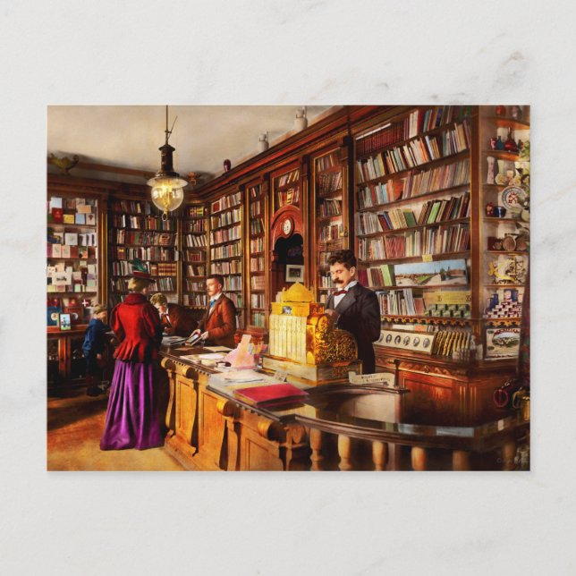 Cartão Postal Biblioteca - Uma ideia nova 1895 (Frente)