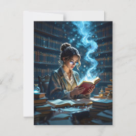 Cartão Postal Biblioteca Whimsical - Evocando Um Sentido De Mara