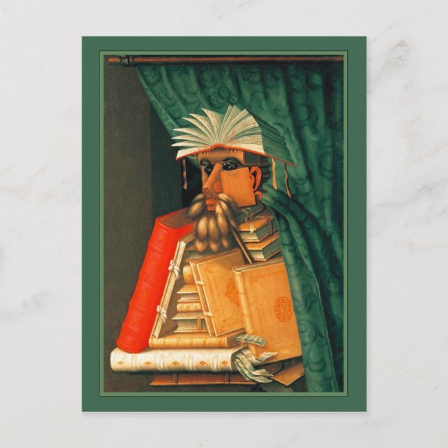 Cartão Postal Bibliotecário por Giuseppe Acrimoldo (Frente)