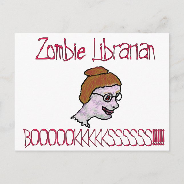 Cartão Postal Bibliotecário Zombie (Frente)