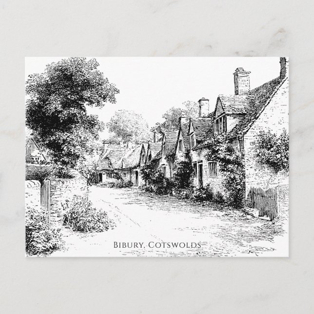 Cartão Postal Bibury Village, Cotswolds, Reino Unido (Frente)