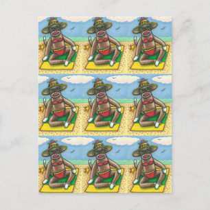 CARTÃO POSTAL BICHETE VERMELHO DA CHAVE BIKINI, ENGRAÇADO NA CAR