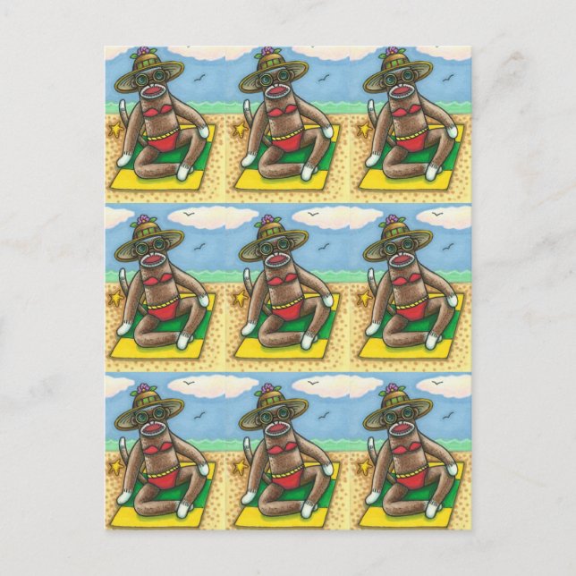 CARTÃO POSTAL BICHETE VERMELHO DA CHAVE BIKINI, ENGRAÇADO NA CAR (Frente)