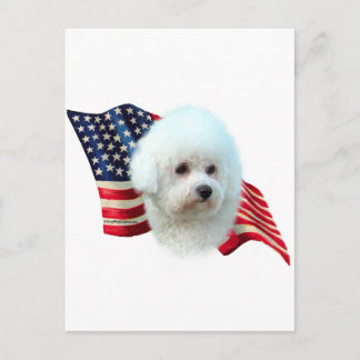 Cartão Postal Bichon Frise Flag
