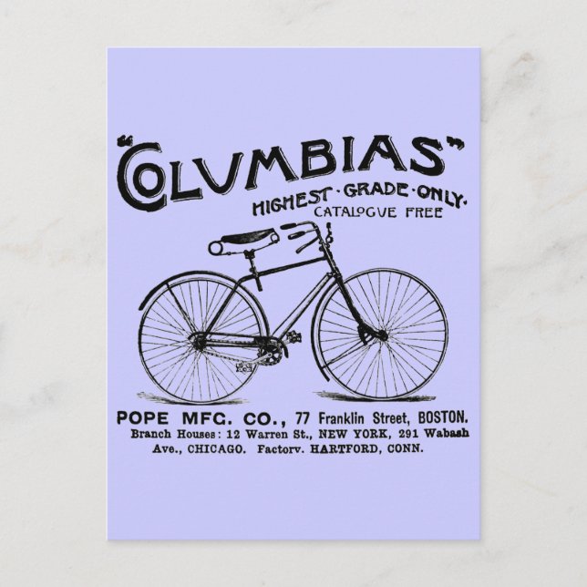 Cartão Postal Bicicleta Antiquada (Frente)