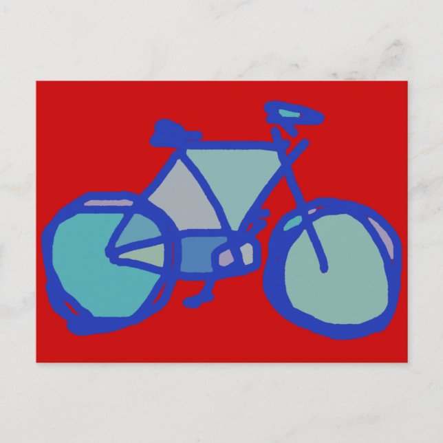 Cartão Postal bicicleta azul (Frente)