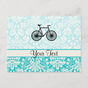 Cartão Postal Bicicleta de cor damasco; Teal