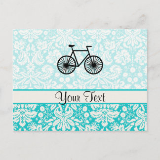 Cartão Postal Bicicleta de cor damasco; Teal