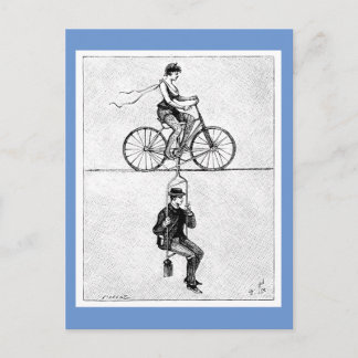 Cartão Postal Bicicleta de Eixo - Lei de Ciclismo do Circo de Vi