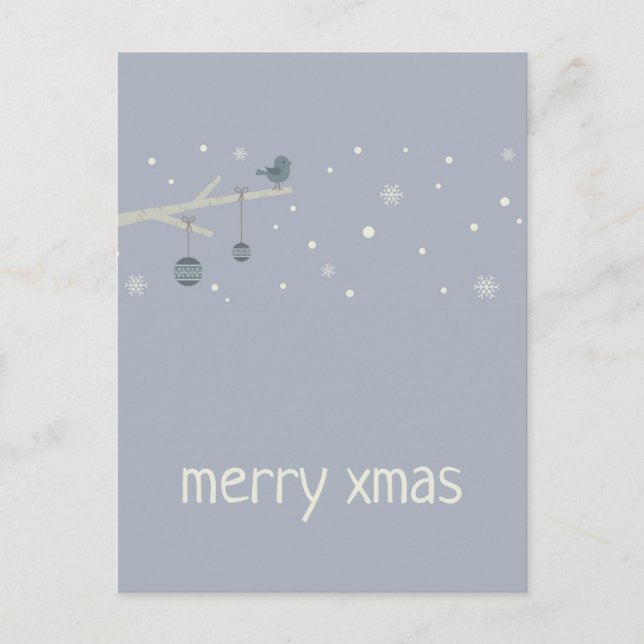 Cartão Postal Bicicleta de pássaros da floresta dos feriados (Frente)