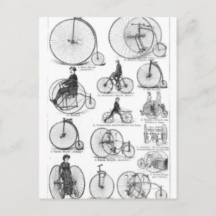 Cartão Postal Bicicleta de Roda Alta Penny Farthing