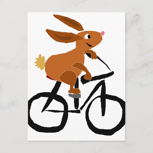 Cartão Postal Bicicleta Funny Brown Rabbit (Frente)