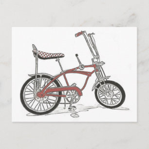 Cartão Postal Bicicleta Muscular Schwinn Stingray Apple Krate, d