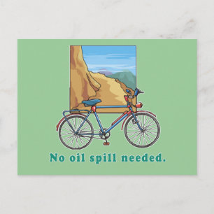 Cartão Postal Bicicleta:  Nenhum Derramar de petróleo precisa d