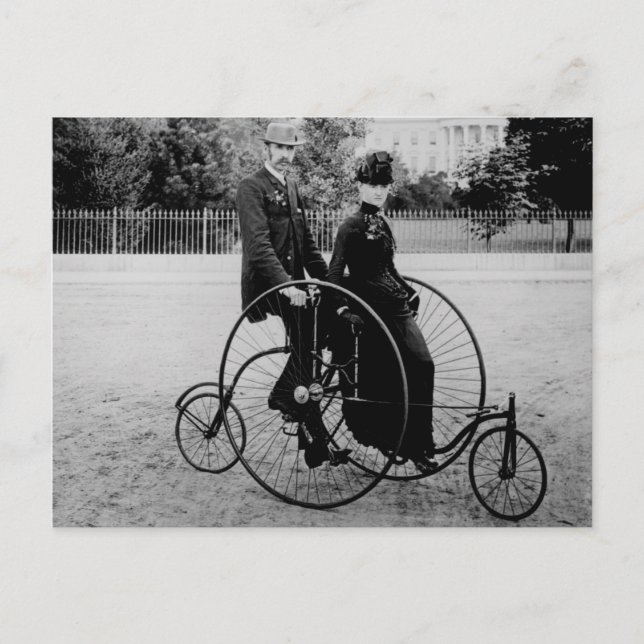 Cartão Postal Bicicleta para Dois na Casa Branca em 1886 (Frente)