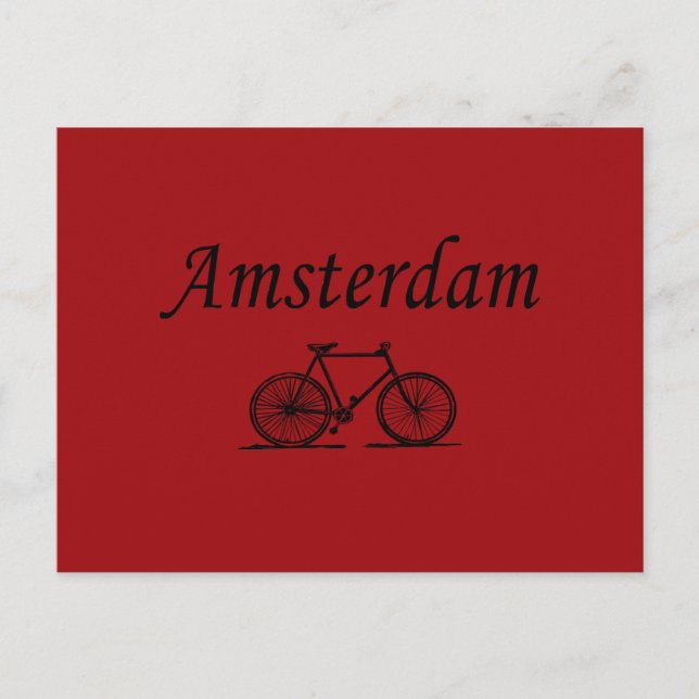 Cartão Postal Bicicleta retrô de Amsterdã (Frente)