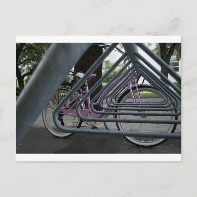 Cartão Postal bicicleta rosa (Frente)