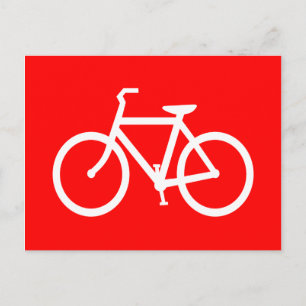 Cartão Postal Bicicleta Vermelha e Branca