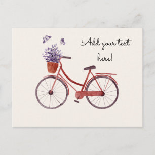 Cartão Postal Bicicleta Vermelha Rústica