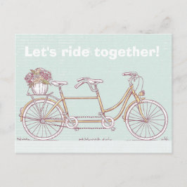 Cartão Postal Bicicleta Vintage Tandem