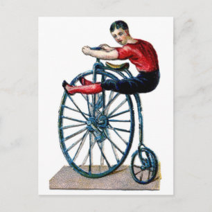Cartão Postal Bicicleta Vintage Velocipede Vintage Acrobat