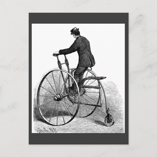 Cartão Postal Bicicleta Vitoriana de Três Rodas Vitoriana de Cic (Frente)