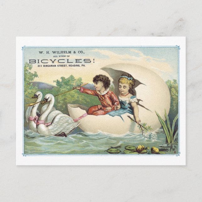 Cartão Postal Bicicletas de Rótulo de Anúncio Lendo Cartão-Posta (Frente)