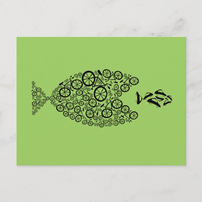Cartão Postal Bicicletas sobre Carros (Frente)