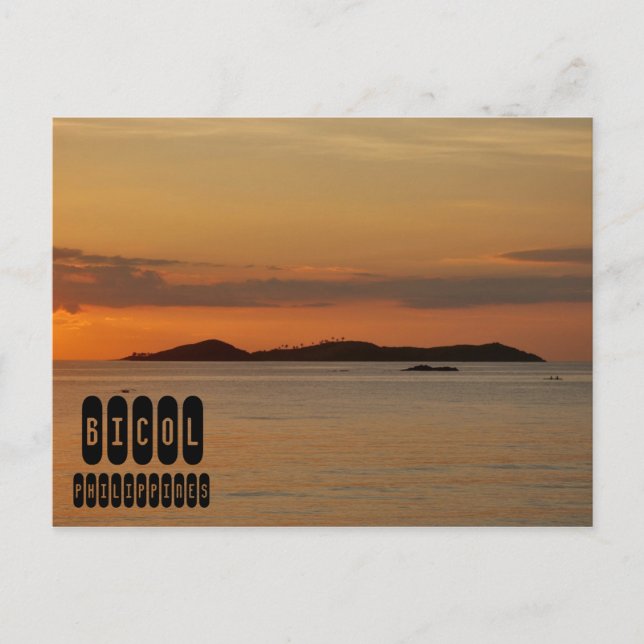 Cartão Postal Bicol Beach nas Filipinas (Frente)